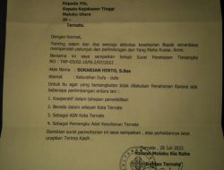 Sultan Ternate Layangkan Surat Penangguhan Penahanan Tersangka Kasus Haornas