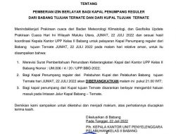 Sempat Ditutup, UPP Babang Kembali Membuka Pelayaran Babang-Ternate